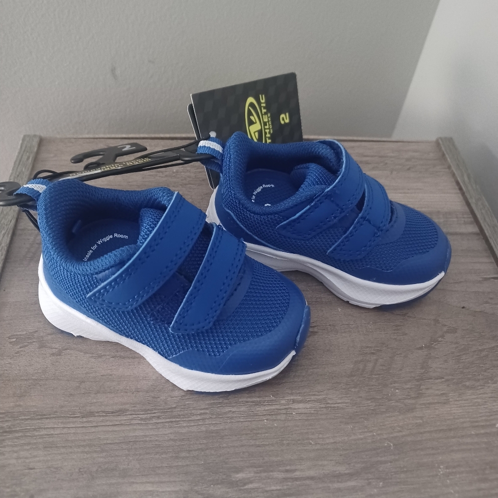 NEW Athletic Works Blue Ahletic Mesh Jogger Sneakers Infants Sz 2 3M